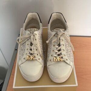 Michael Kors White and Gold Women's Sneakers
